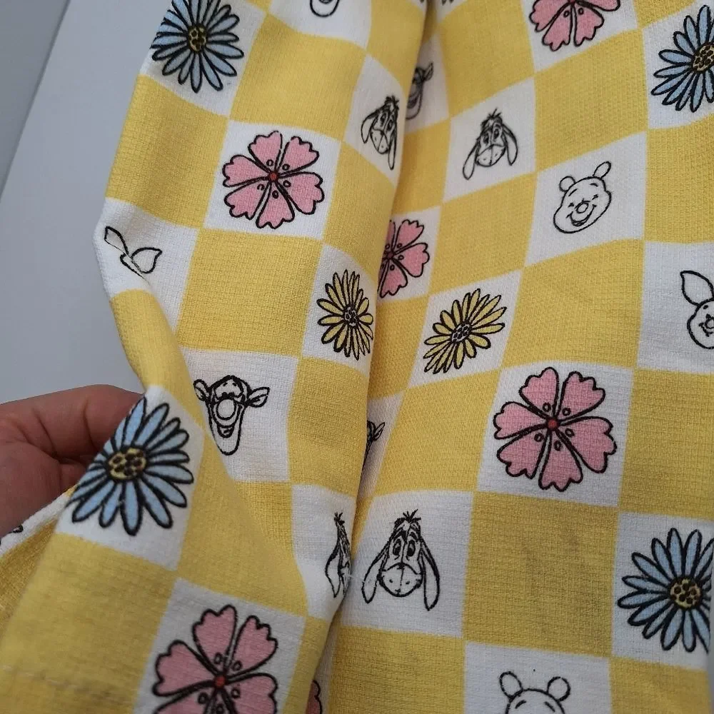 Winnie the Pooh Yellow Checkered Kitchen Towel Set